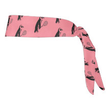 Pink Penguin Tennis Player Pattern
