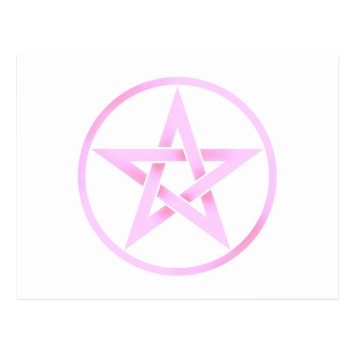 Pink Pentagram Pentacle Postcards