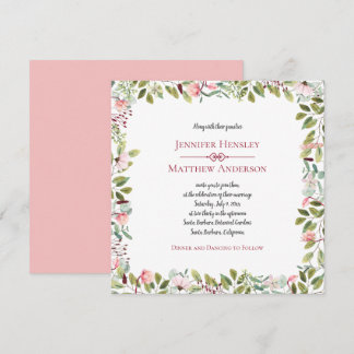 Pink Peonies and Eucalyptus Floral Frame Invitation