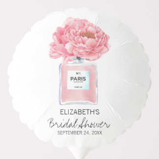 Pink Peonies and Perfume Floral Bridal Shower Balloon