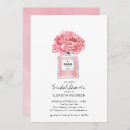 Pink Peonies and Perfume Floral Bridal Shower Invitation