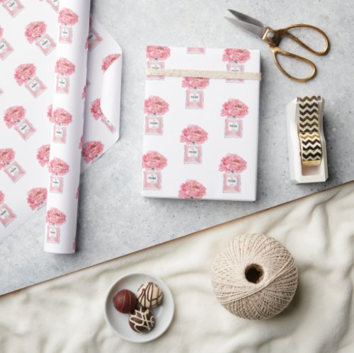 Pink Peonies and Perfume Floral Wrapping Paper