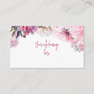 Pink peonies birthday party watercolor enclosure card