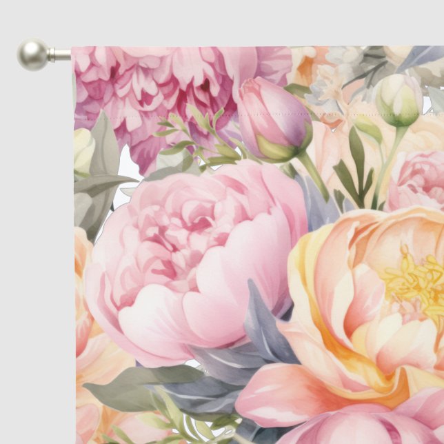 Pink Peonies Blackout Curtains (Pocket)