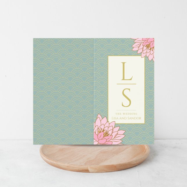 PINK PEONIES CHINOISERIE SAGE GREEN INITIALS (Creator Uploaded)