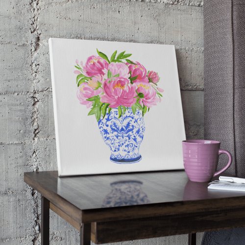 Pink Peonies Chinoiserie Vase Acrylic Print