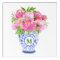 Pink Peonies Chinoiserie Vase Green Monogram