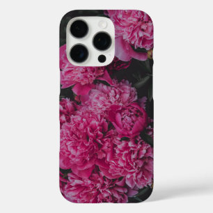 Pink peonies, dark moody esthetic iPhone 16 pro case
