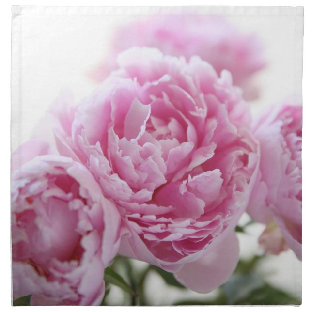 pink peonies dinner napkins (Front)