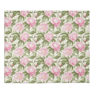 Pink Peonies Duvet Cover