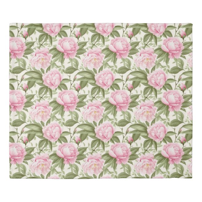 Pink Peonies Duvet Cover (Front)
