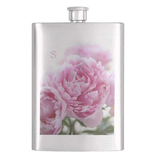 Pink peonies flask (Front)