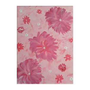 Pink Peonies Floral Acrylic Wall Art