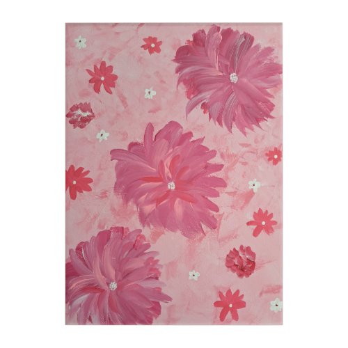 Pink Peonies Floral Acrylic Wall Art