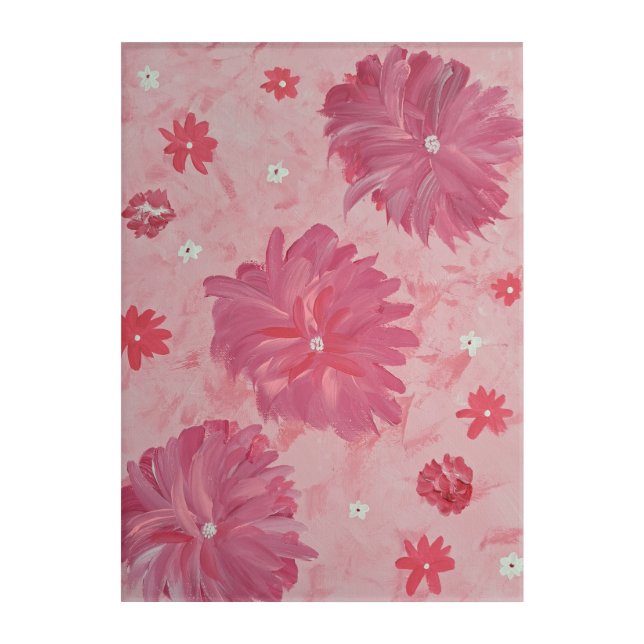Pink Peonies Floral Acrylic Wall Art (Front)