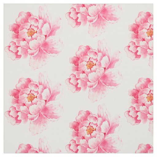 Pink Peonies Floral Fabric | Zazzle