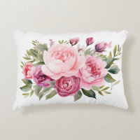 Pink Peonies Floral Flowers Watercolor Elegant