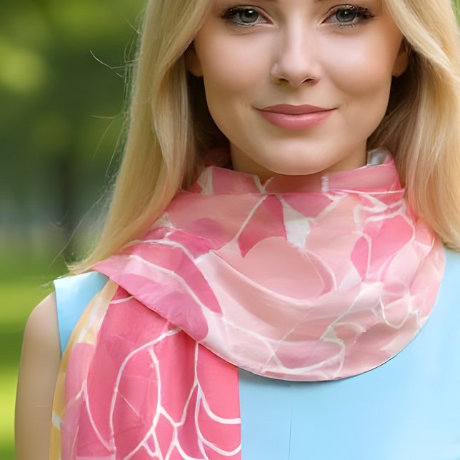 Pink Peonies Floral Pattern Scarf (Creator Uploaded)