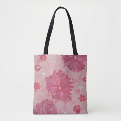 Pink Peonies Floral Tote Bag