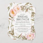 Pink Peonies Floral Wreath Bridal Brunch Invitation (Front/Back)