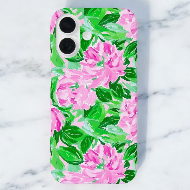Pink Peonies Flowers Pattern Case-Mate iPhone Case (Creator Uploaded)