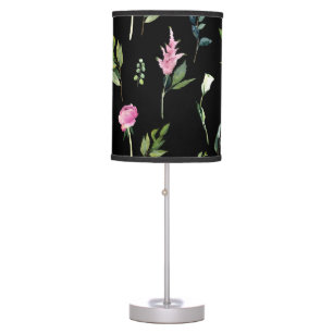 Pink Peonies Greenery Girly Floral Nursery Table Lamp