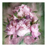 Pink Peonies In Peony Vase - Sq-Art Poster/Print Poster