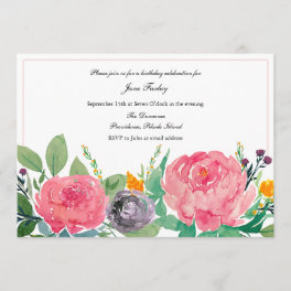 Pink Peonies Invitation