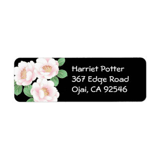 Pink Peonies Japanese Floral Kimono Label