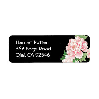 Pink Peonies Japanese Floral Kimono Label
