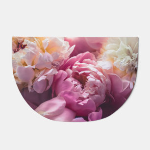 Pink Peonies: Luxurious Floral Art. Doormat