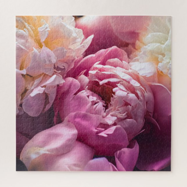 Pink Peonies: Luxurious Floral Art. Jigsaw Puzzle (Vertical)