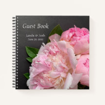 Pink peonies on dark gray wedding