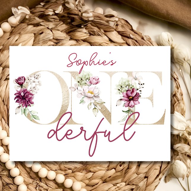 Pink peonies onederful birthday party  invitation (Creator Uploaded)