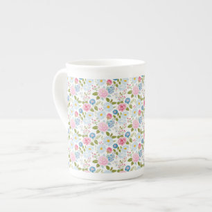 Pink Peonies Pattern  Bone China Mug