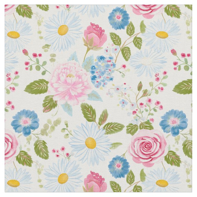 Pink Peonies Pattern Fabric (Close Up)