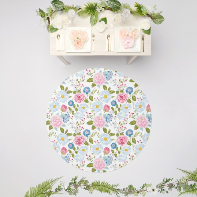 Pink Peonies Pattern  Outdoor Rug (Insitu (Wedding 2))