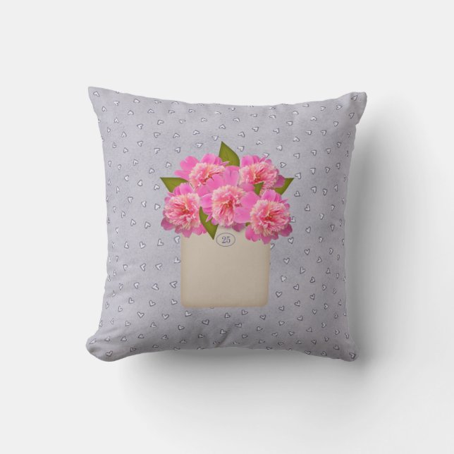 Pink Peonies Pillow (Front)