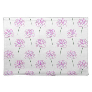 pink peonies placemat