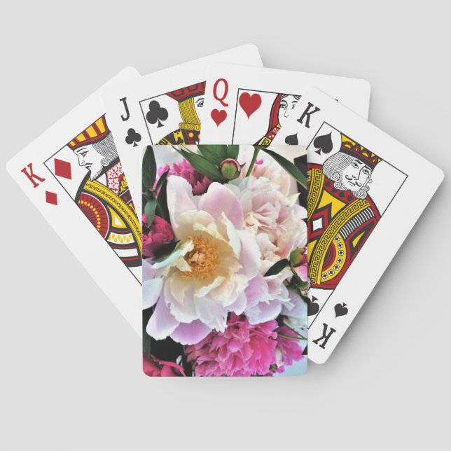 Pink Peonies Playing Cards (Back)