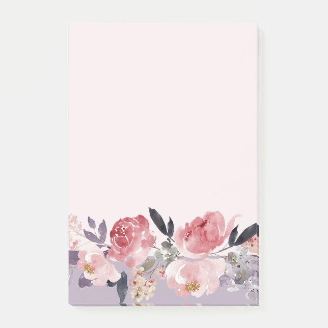 Pink Peonies Post-it Notes (Front)