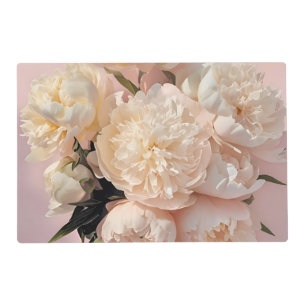 Pink Peonies Romantic Floral Nature Art Placemat