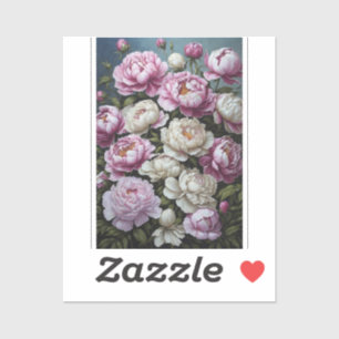 Pink peonies sticker