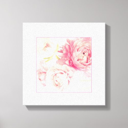 Pink Peonies Stretched Wrapped Canvas Art Print