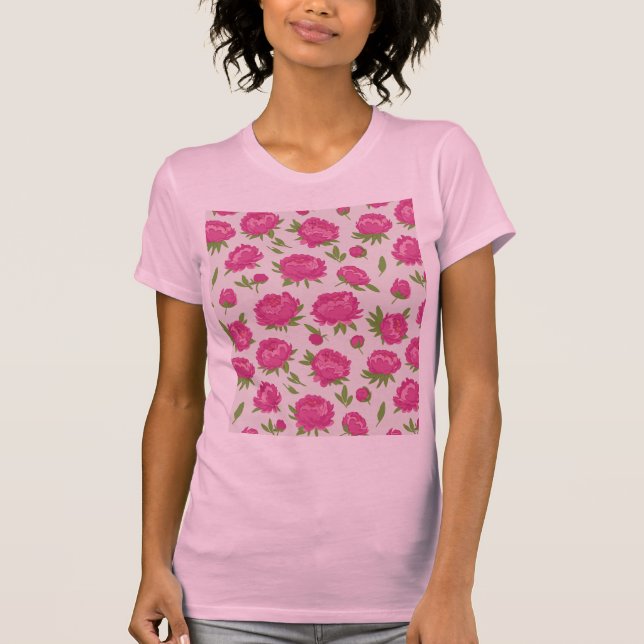 Pink peonies T-Shirt (Front)