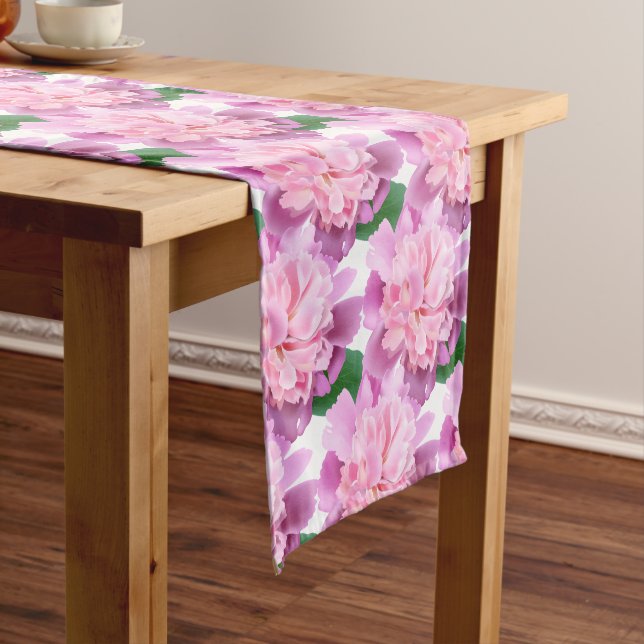 Pink Peonies Table Runner (In Situ)
