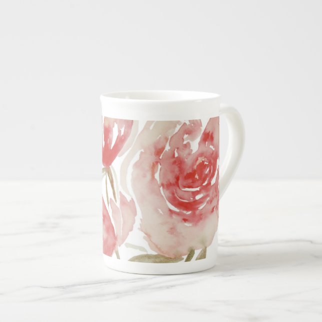 Pink Peonies Tall Mug (Front Right)