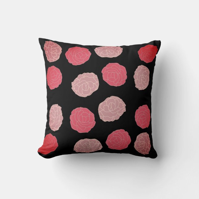 Pink Peonies Throw Pillow (Front)