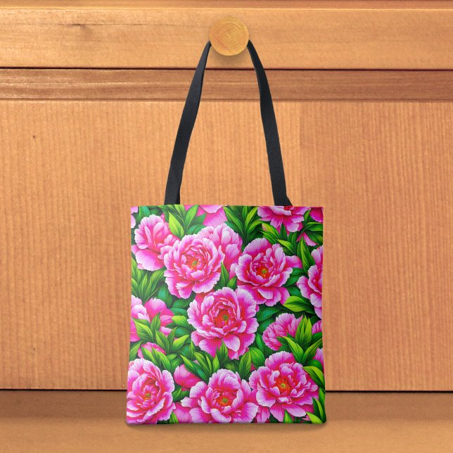 Pink Peonies Tote Bag (Tote bag with pink peonies)