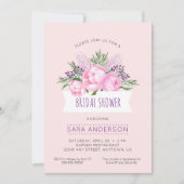 Pink Peonies Watercolor Bridal Shower Invitation (Front)